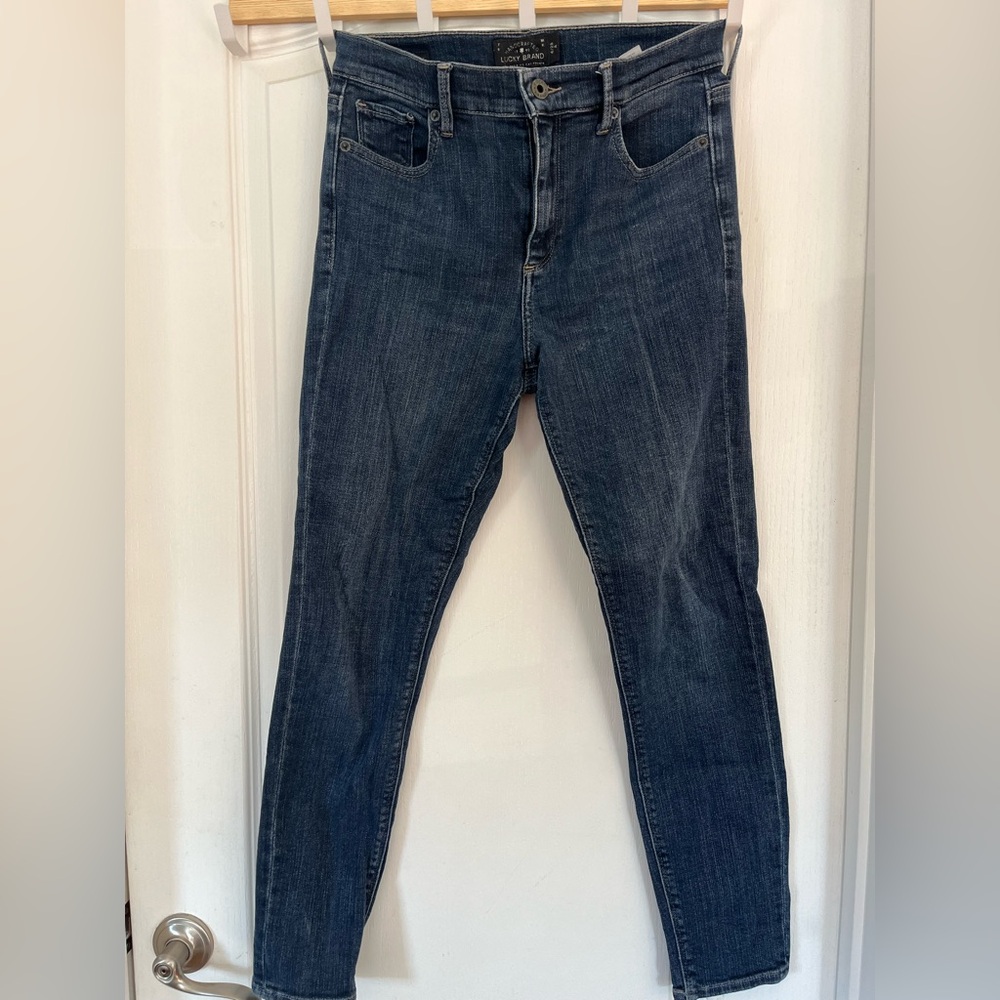 women’s LUCKY BRAND skinny jeans BRIDGETTE SKINNY dark denim high waist sz 6/28